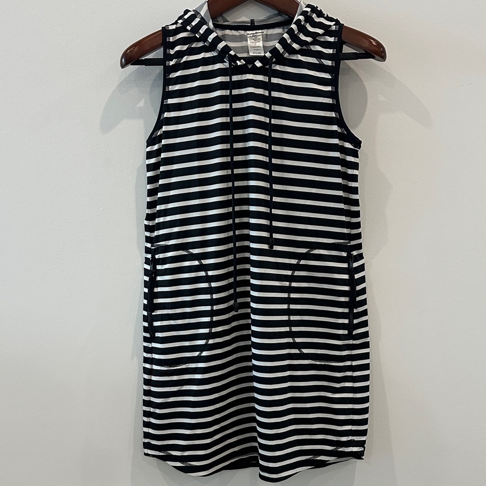 Tommy Bahama IslandActive Breton Stripe Hooded Swim Dress